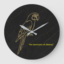 Luxus-Goldara-Macaw-Papageien-Marmor-Uhr