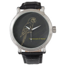 Luxus-Goldara-Papageien-Marmor-Armbanduhr