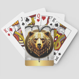 Luxus-Goldbär-Emblem im Metallstil 🐻 Spielkarten