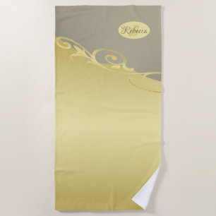 Luxus-Golddekoration auf Gold & Silber, Monogramm Strandtuch