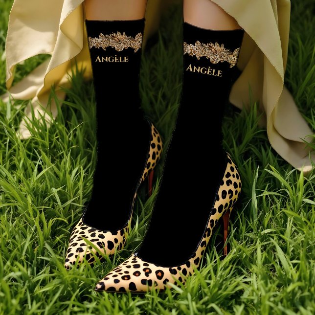 Luxus Golden Blume Elegante Elegante Eleganz Klass Socken (Von Creator hochgeladen)