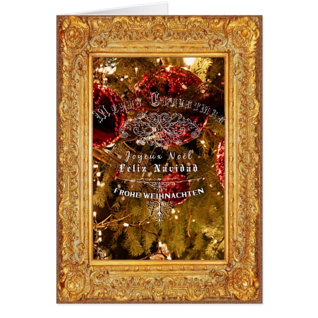 Luxus Golden Christmas - Notecard (Vorne)