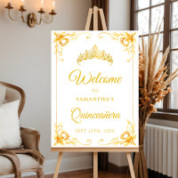 Luxus Golden Crown Quinceñera Begrüßungszeichen