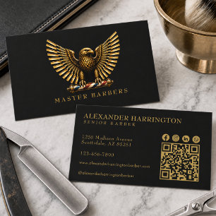 Luxus-Golden-Eagle-Friseursalon-Logo Hairstylist Visitenkarte