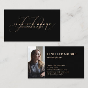 Luxus Golden und Schwarz Mit Monogramm Visitenkarte