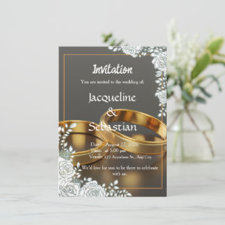 Luxus Goldene Hochzeitsringe Hochzeitseinladung Einladung