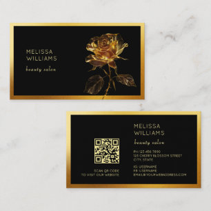 Luxus Goldene Rosenblüte Visitenkarte