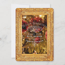 Luxus Goldene Weihnachten - Einladungskarte