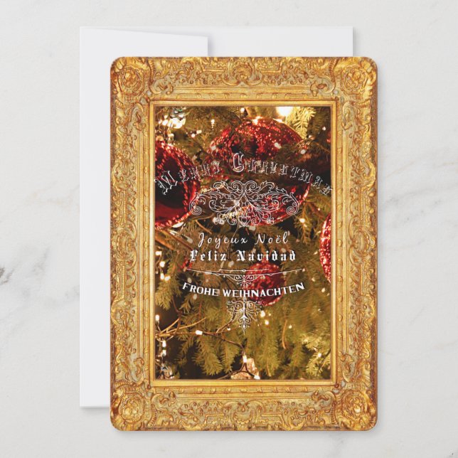 Luxus Goldene Weihnachten - Einladungskarte (Vorderseite)