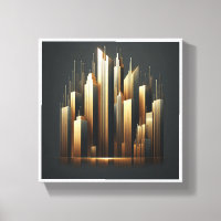 Luxus-Goldene-Wolkenkratzer-Silhouette - Moderne A