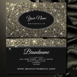 Luxus Goldener Glitzer Glam Luminous Stars Elegant Visitenkarte