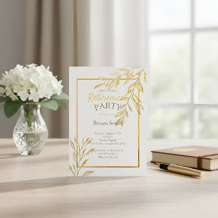 Luxus Goldfolie Weiße Ruhestands-Einladung Elegant Einladung