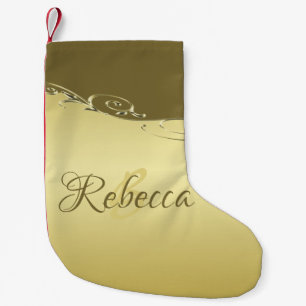 Luxus-Goldmetall-Dekor auf Militärgold Kleiner Weihnachtsstrumpf