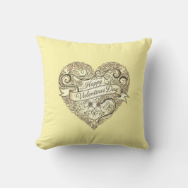 Luxus-Goldrosen-Herz Elegant Creme Valentinstag Kissen