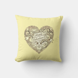 Luxus-Goldrosen-Herz Elegant Creme Valentinstag Kissen