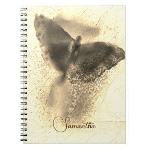 Luxus-Gouache-Schmetterling-Foto-Monogramm Notizblock