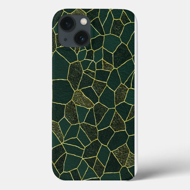 Luxus Green Gold Abstrakt Chic Textured Pattern Case-Mate iPhone Hülle (Rückseite)