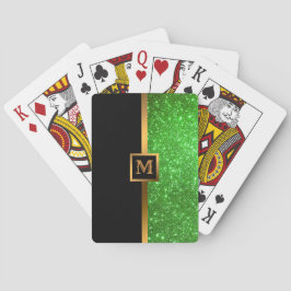 Luxus Green Gold Glitzer Spielkarten