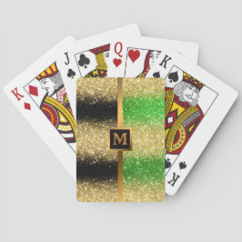 Luxus Green Gold Glitzer Spielkarten