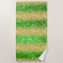 Luxus Green Gold Glitzer Strandtuch