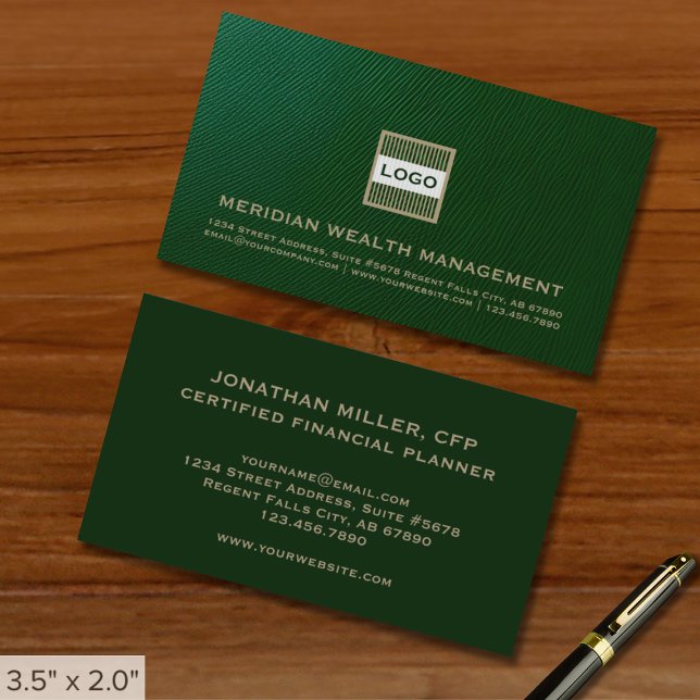 Luxus Green Leather Business Card Visitenkarte (Von Creator hochgeladen)