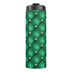 Luxus-Grün-Diamant-Tufting-Muster Thermosbecher