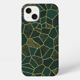 Luxus Grün Gold Abstrakte Chic Texturiertes Muster iPhone Hülle