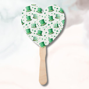 Luxus Grün Gold Hüte und Shamrocks Weiß Fächer