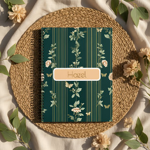 Luxus Grüner Floral Notizbuch