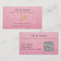 Luxus Hair Studio Business Card mit rosa Glitzer