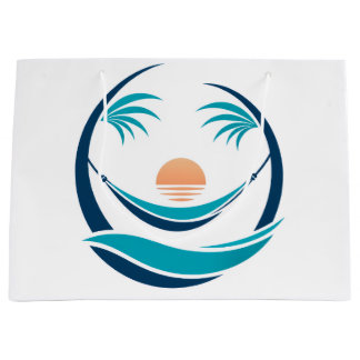 Luxus-Hängematten-Sonnenuntergangs-Logo Große Geschenktüte