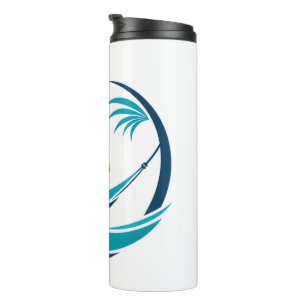 Luxus-Hängematten-Sonnenuntergangs-Logo Thermosbecher