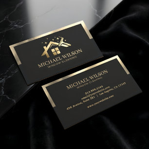 Luxus-Hausservice Black & Gold Fensterreinigung Visitenkarte
