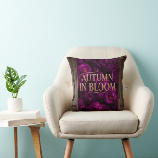 Luxus Herbst Bloom Lila florale Gold Typografie Kissen