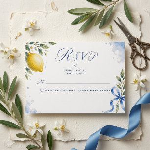 Luxus-Hochzeit mit italienischer Zitrone RSVP Karte