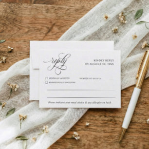 Luxus-Hochzeits-RSVP-Karte für alte Reiche mit Ess RSVP Karte