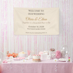 Luxus-Hochzeitsbanner Elegantes Empfangsschild Banner