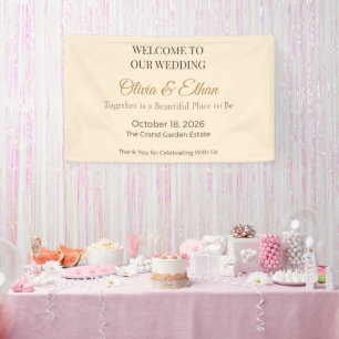 Luxus-Hochzeitsbanner Elegantes Empfangsschild Banner