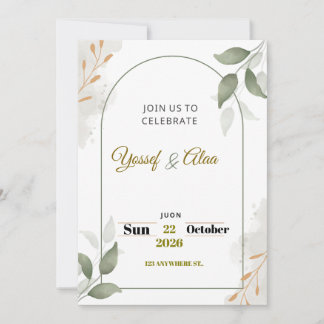 Luxus-Hochzeitseinladung | Goldene Akzente | Moder Feiertagskarte
