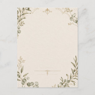 Luxus-Hochzeitseinladung – Minimalistischer Elfenb Postkarte