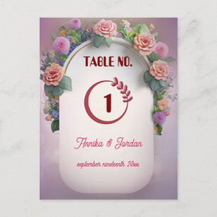 Luxus Hochzeitseinladung Tischnummern Vintag