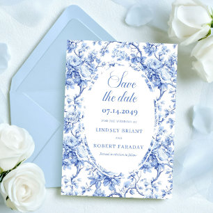 Luxus-Hochzeitskarte mit Navy-Blauen Rosen zur Vor Ankündigung