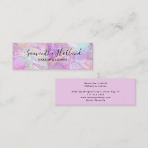 Luxus-Holografischer-Rosé- und Opal-Make-up Mini Visitenkarte