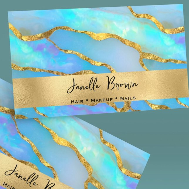 Luxus-Holographic Imitate Opal Stone and Gold Foil Visitenkarte (Von Creator hochgeladen)