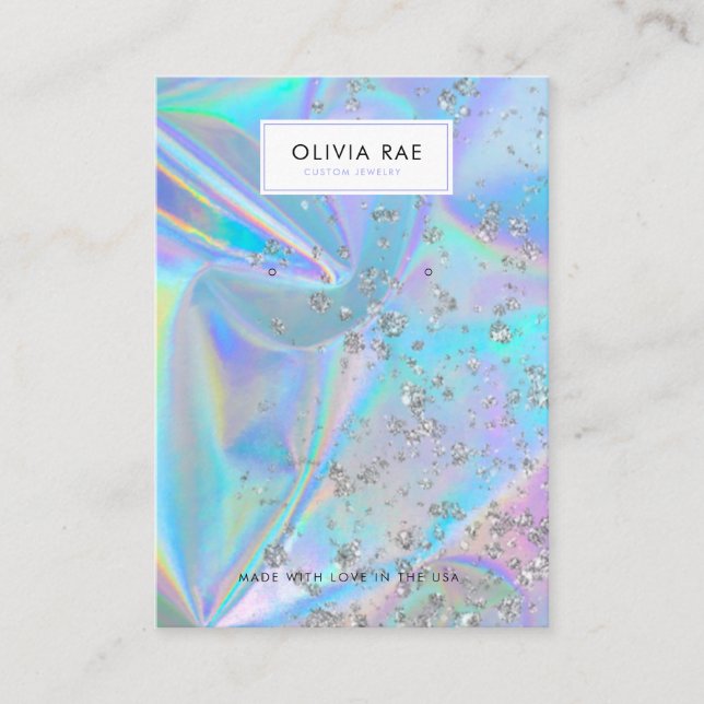 Luxus Holographic Trendy Jewelry Display Card Visitenkarte (Vorderseite)