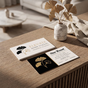 Luxus-Home-Staging mit botanischen Motiven Visitenkarte