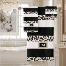 Luxus Hotel Monogram Black Rose Gold Weißer Badema