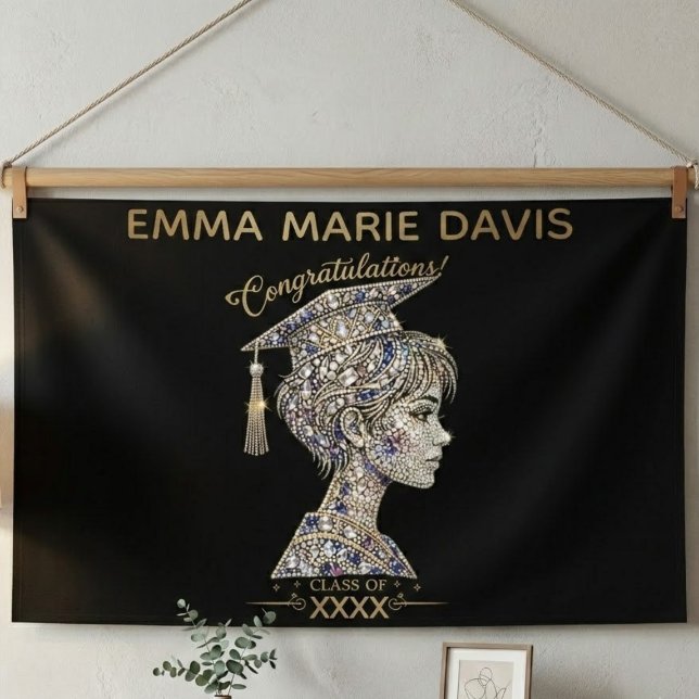 Luxus-imitat-Diamant-Glitter-Abschlussfeier Banner (Von Creator hochgeladen)