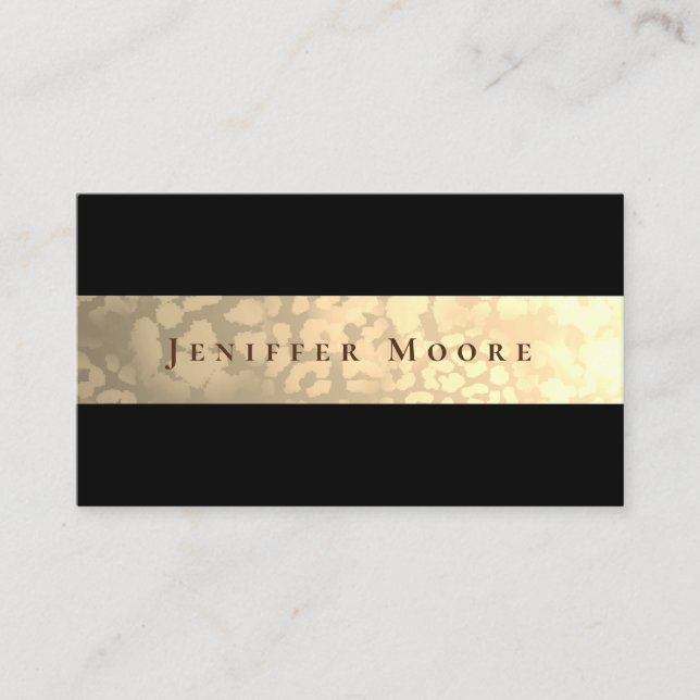 Luxus Imitate Gold Leopard Textur Streifen Visitenkarte (Vorderseite)