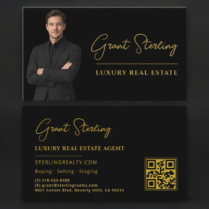 Luxus-Immobilien Black Gold QR-Code-Skript  Visitenkarte
